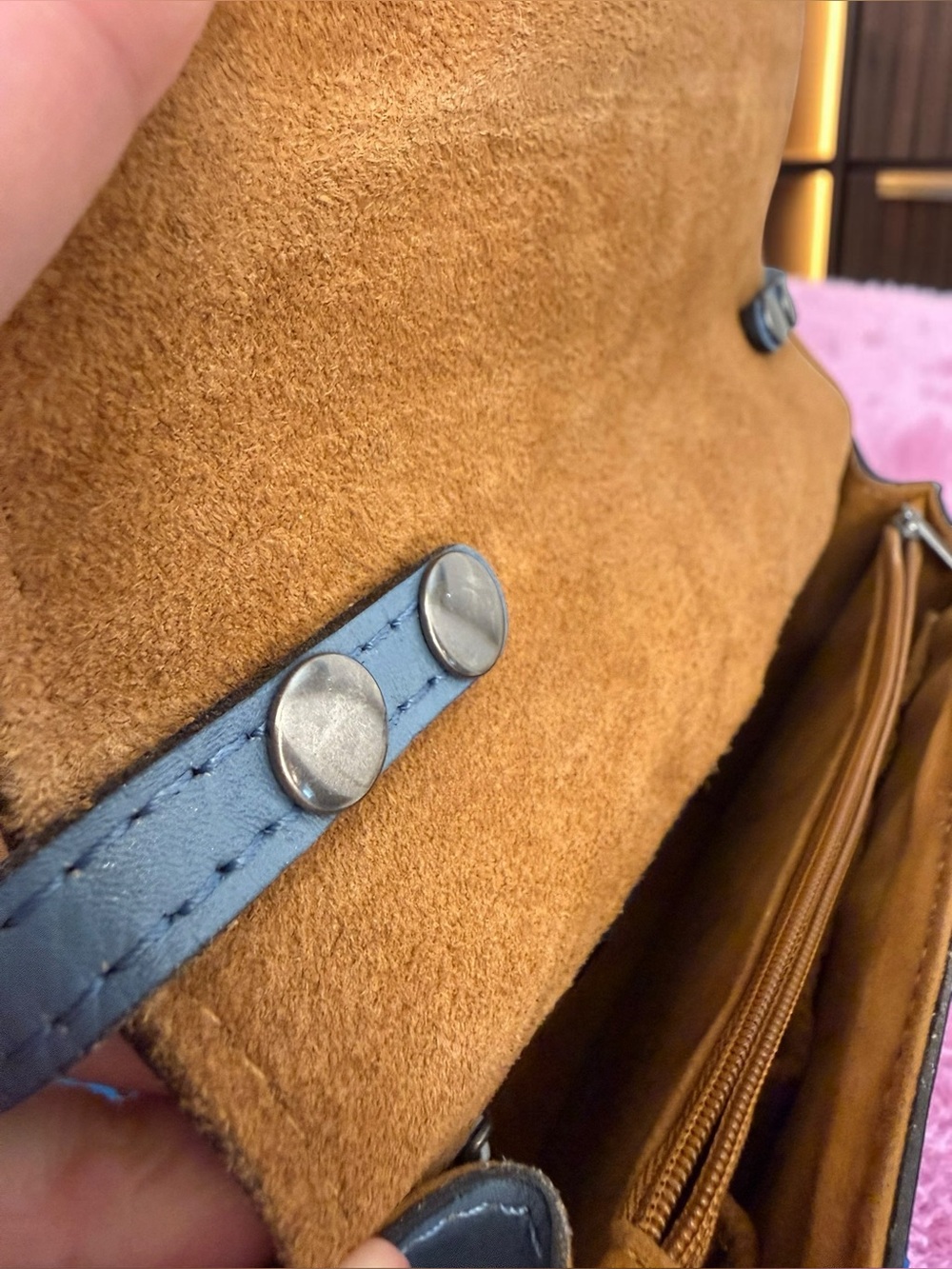 Patricia Nash Tooled Leather Crossbody Bag - Steel Blue - Picture 4 of 14